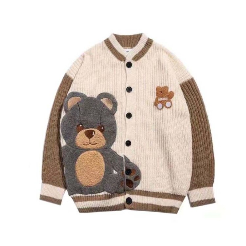 Embroidery Thread Yarn - Womens Cute Bear Graphic Embroidery Knit