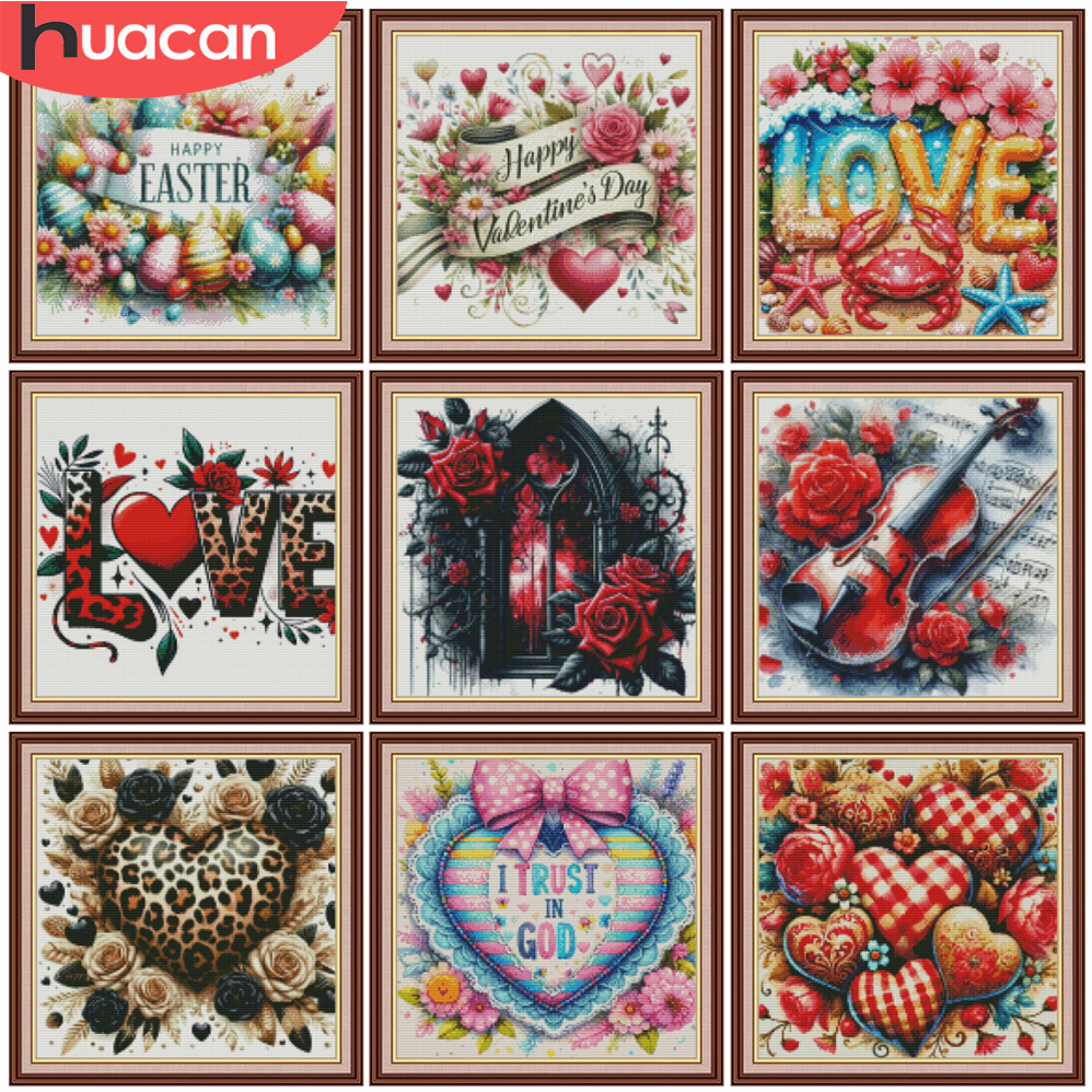 Embroidery Rose Stitch - HUACAN 11CT Embroidery Sets Love Heart