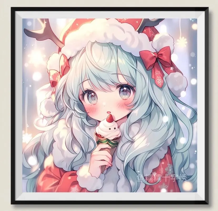 Embroidery X Stitch - 9ct 60x60cm Ice Cream Girl Embroidery