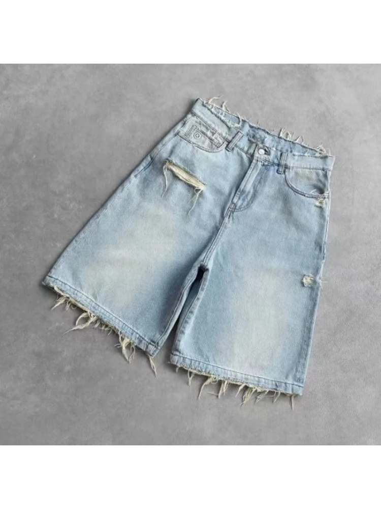 Embroidery Effect - 2026 Washed Ripped Short Jeans Women