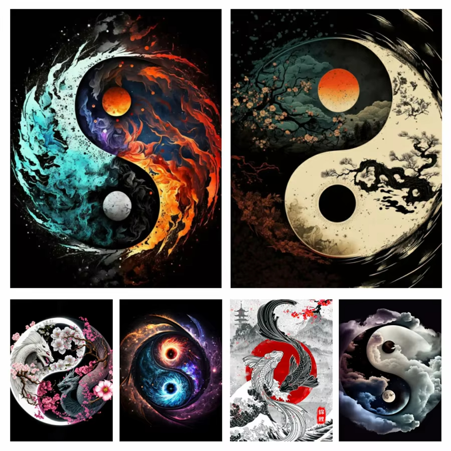 Embroidery Pattern - 1PC frameless Yin Yang Tree 5D