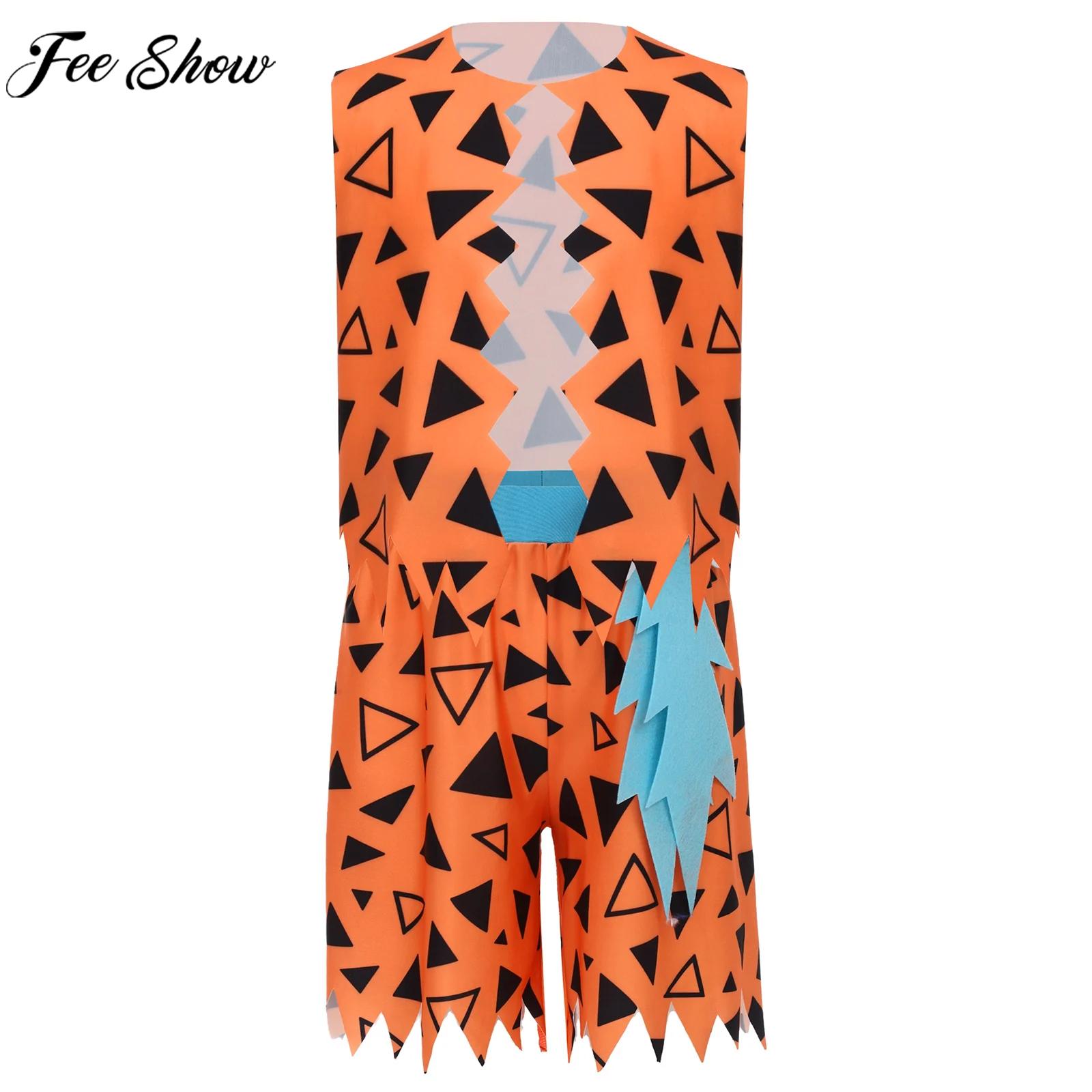 Embroidery Online - 6-16Y Boys Flintstone Costume Halloween Cavemen