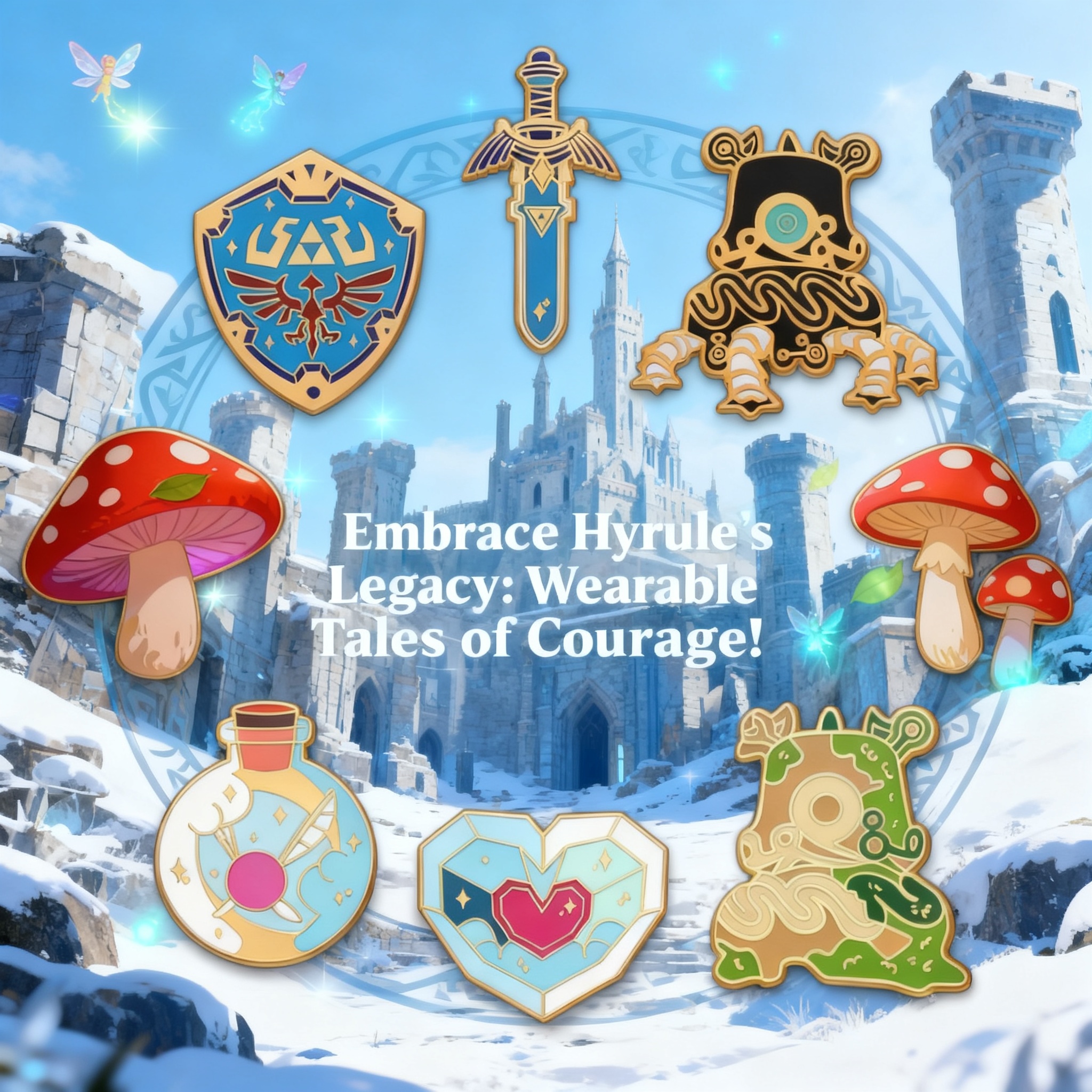 Embroidery Illustration - Cute Game Series Love Enamel Pins
