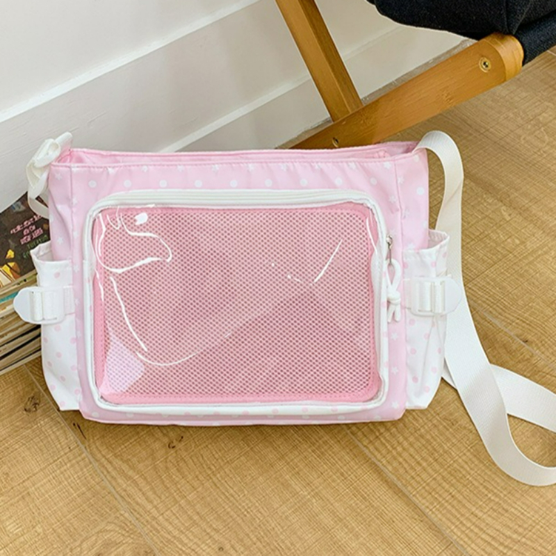 Embroidery Keychain - Polka Dot Crossbody Shoulder Bag for