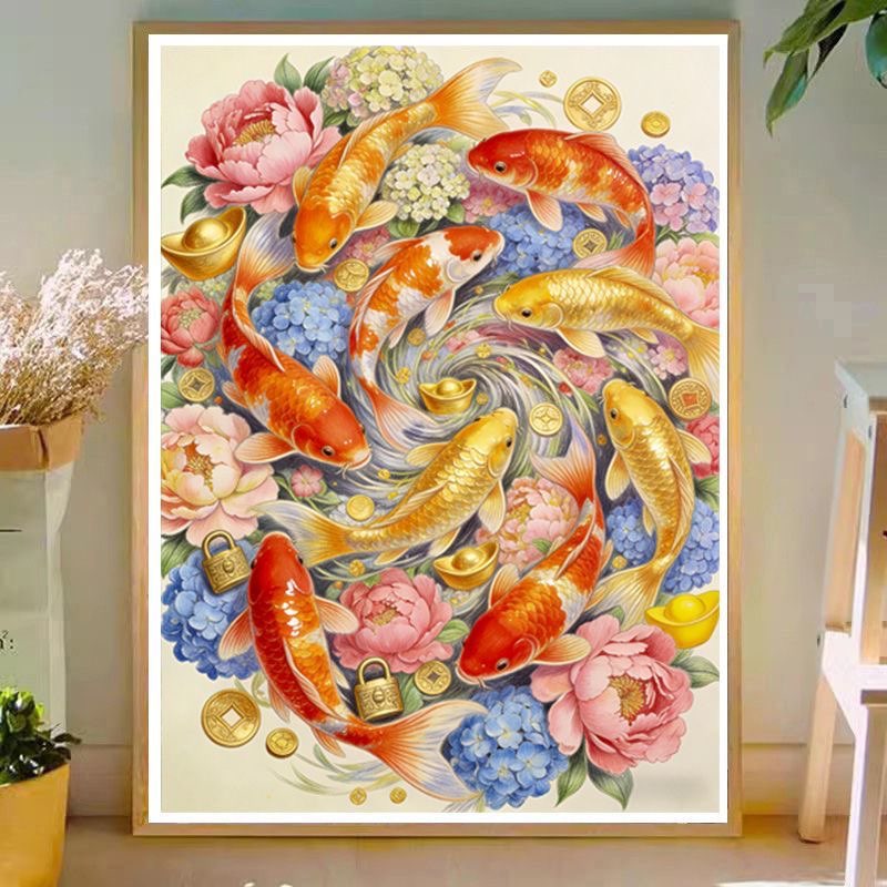 Embroidery X Stitch - Goldfish 9CT 11CT Embroidery DIY Chinese
