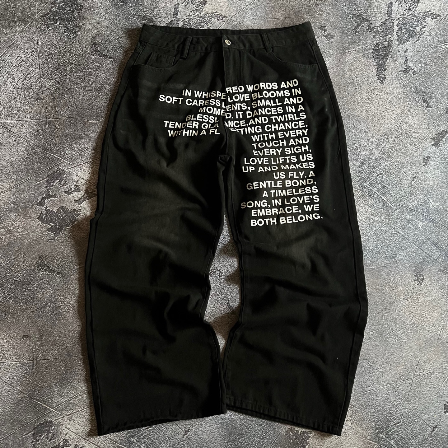 American Pattern Letter Jeans  - مراجعة Embroidery Fashion وسعره