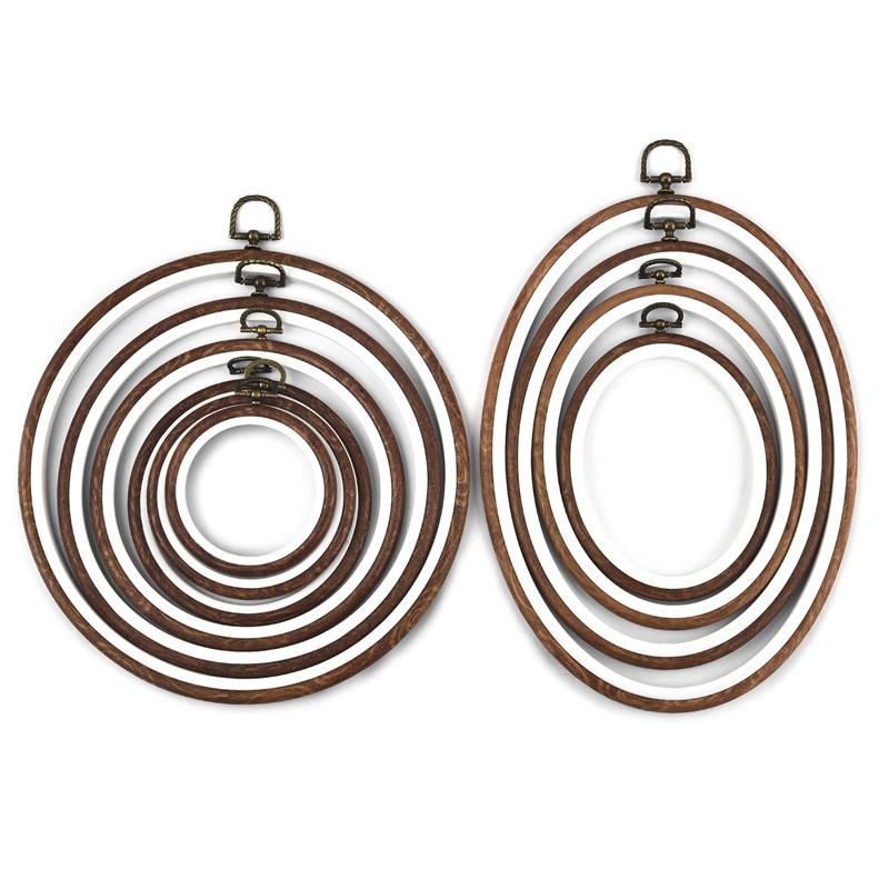 Round Oval Wooden Color Embroi - مراجعة Embroidery Hoop Plastic وسعره