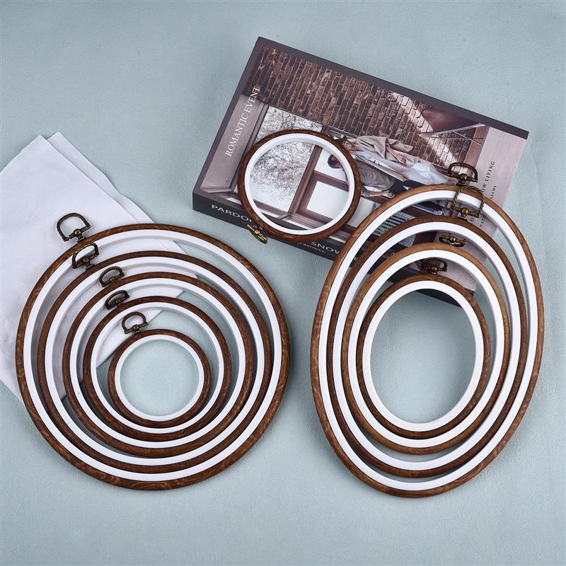 Round Oval Wooden Color Embroi - مراجعة Embroidery Hoop Plastic وسعره