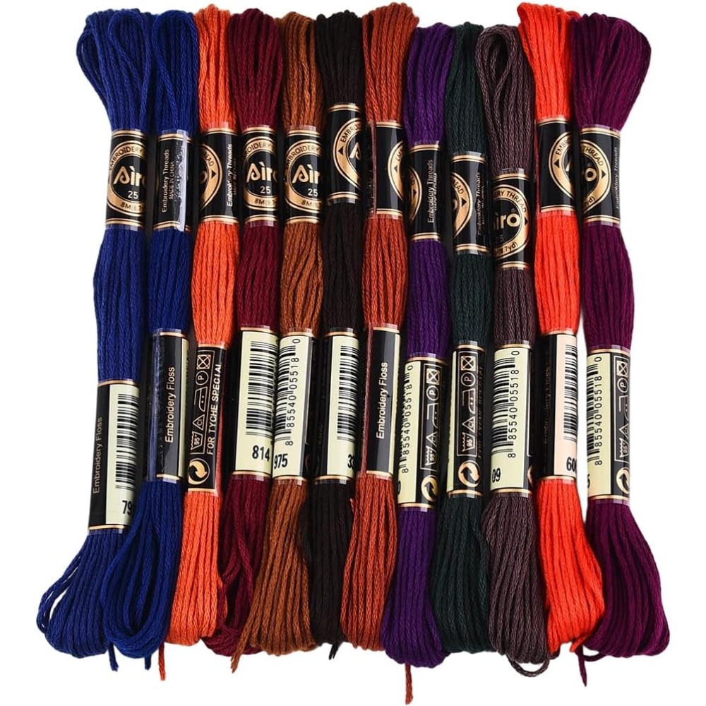 12 Skeins 6 Strands Hand Varie - مراجعة Embroidery Thread Yarn وسعره