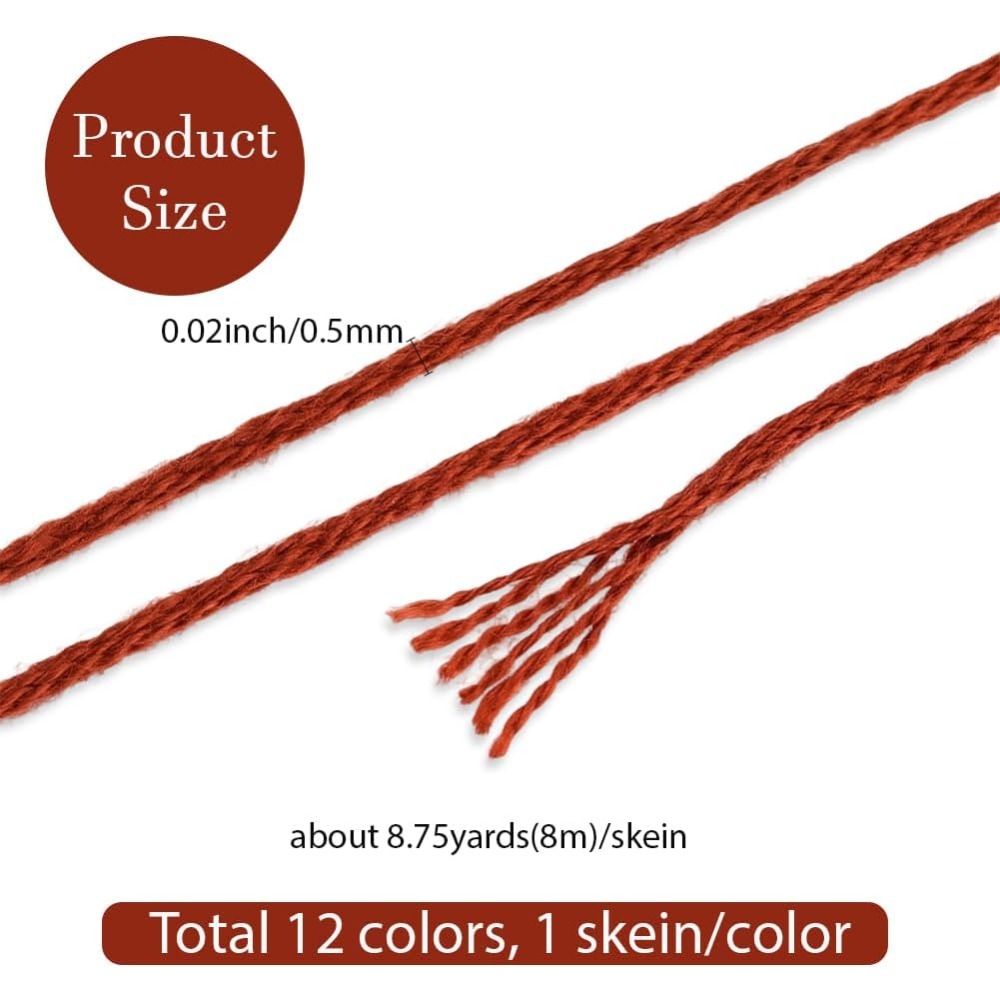12 Skeins 6 Strands Hand Varie - مراجعة Embroidery Thread Yarn وسعره