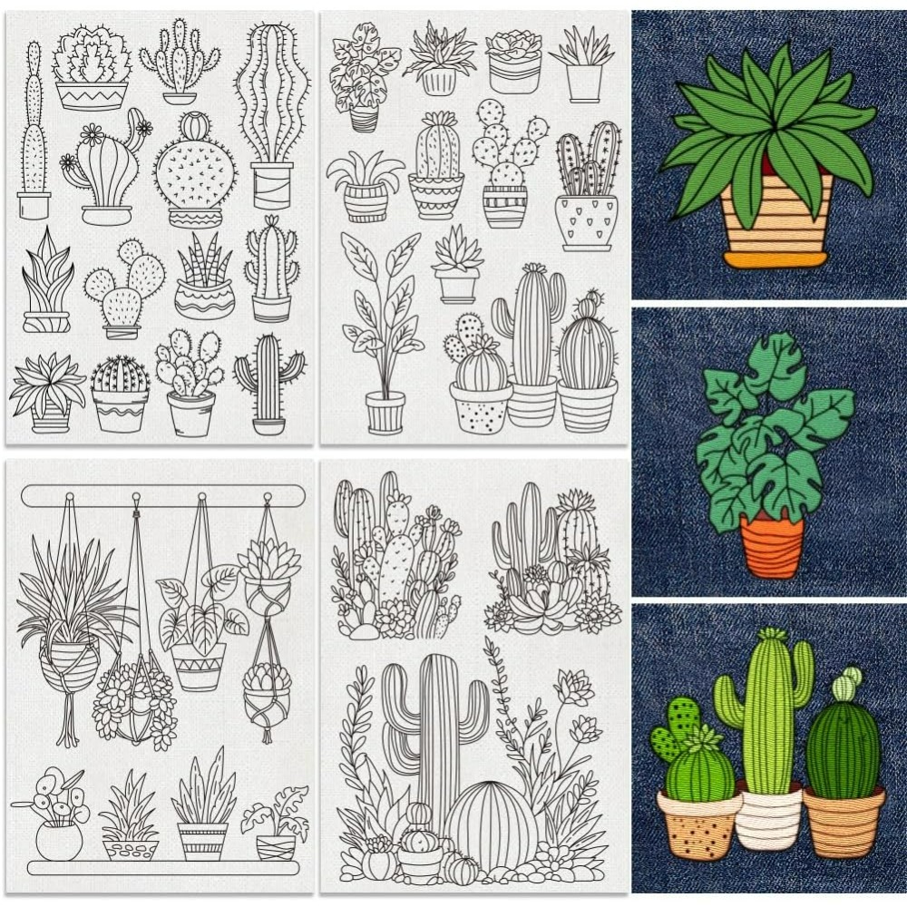 30Pcs Bonsai Cactus Embroidery - مراجعة Embroidery Pattern وسعره