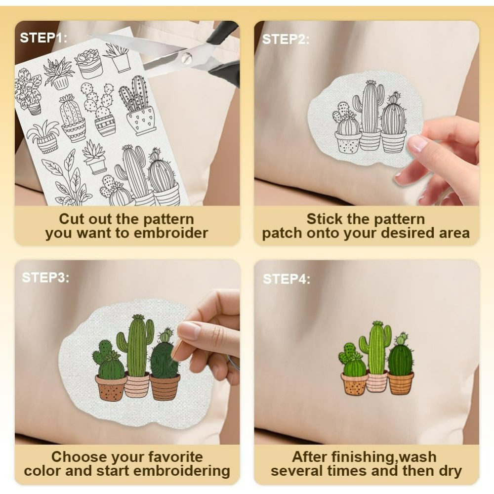 30Pcs Bonsai Cactus Embroidery - مراجعة Embroidery Pattern وسعره