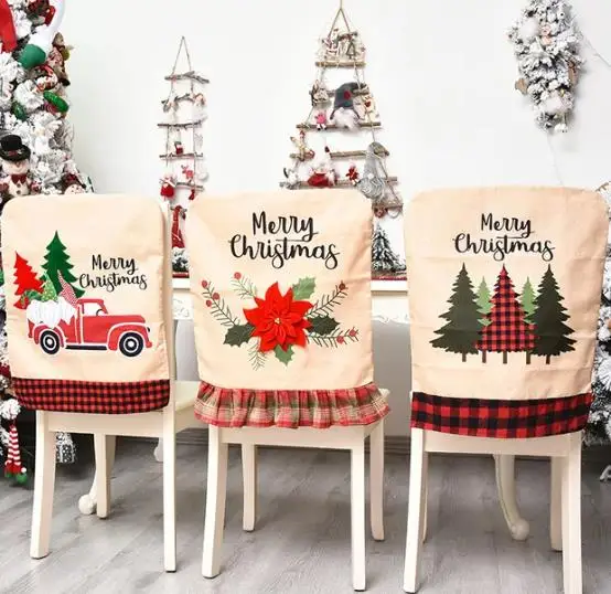 4/6/8pcs Christmas Chair Cover - مراجعة Embroidery Xmas Decorations وسعره