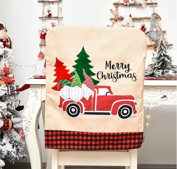 4/6/8pcs Christmas Chair Cover - مراجعة Embroidery Xmas Decorations وسعره