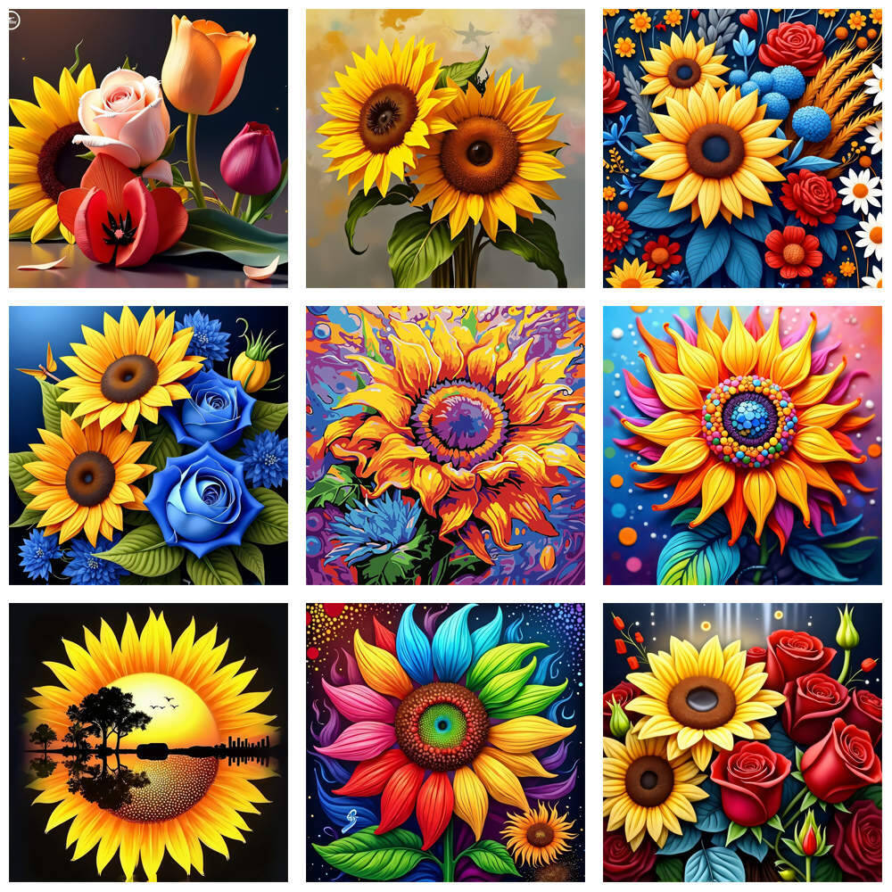 HUACAN Diamond Painting 5d Sun - مراجعة Embroidery Rose Stitch وسعره