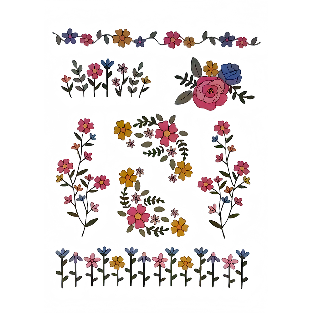 1 Set of 8pcs Colorful Graphic - مراجعة Embroidery Web وسعره
