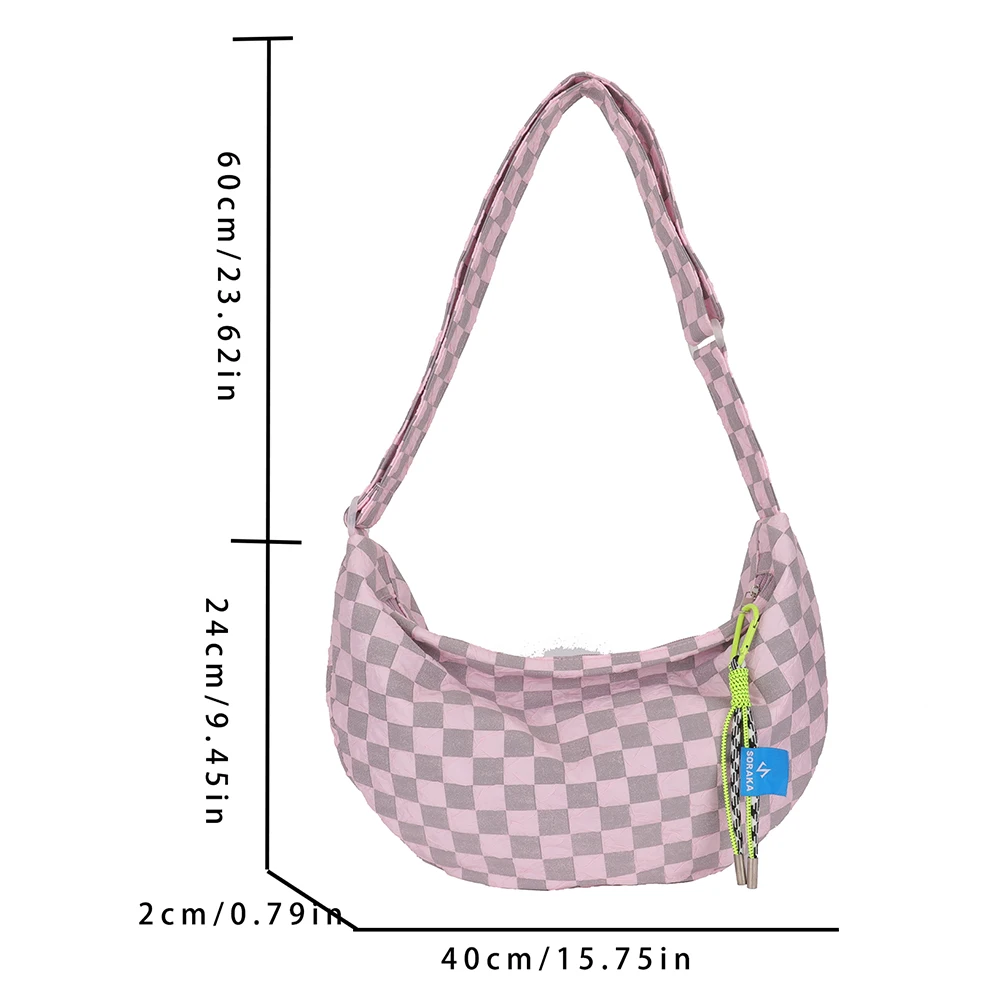 Plaid Women Messenger Bag Fash - مراجعة Embroidery Keychain وسعره