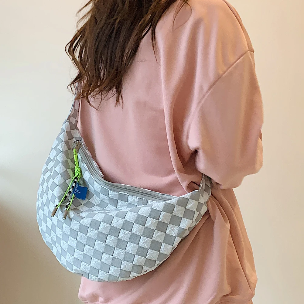 Plaid Women Messenger Bag Fash - مراجعة Embroidery Keychain وسعره