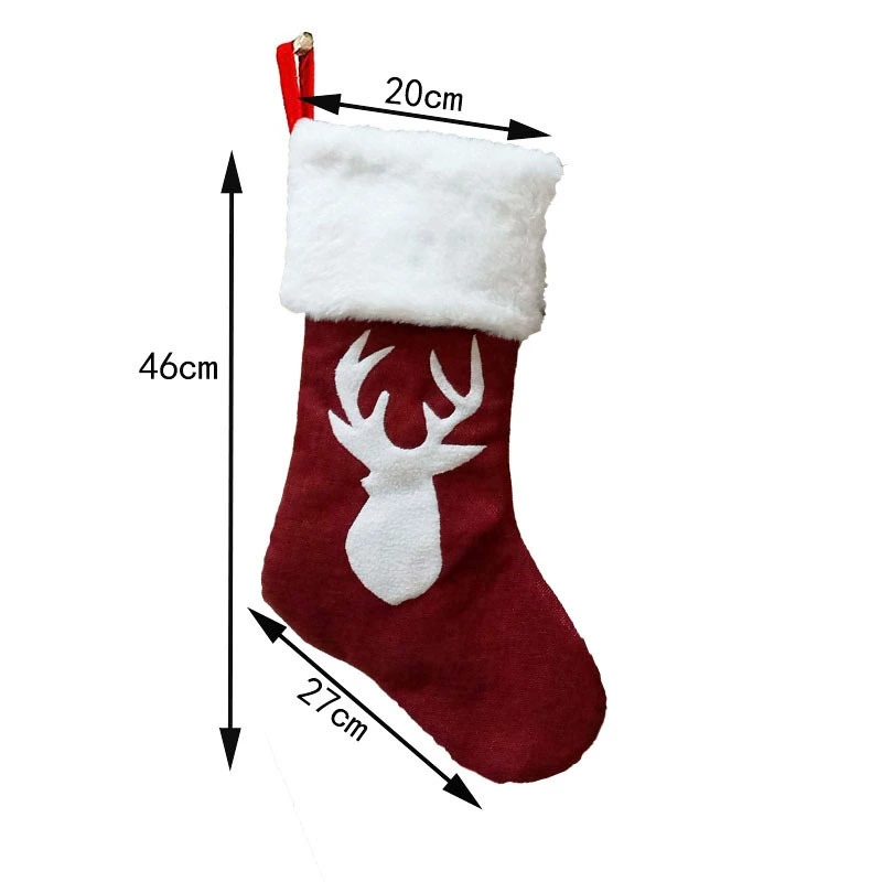 Red Santa Stocking Elk Snowfla - مراجعة Embroidery Xmas Stocking وسعره