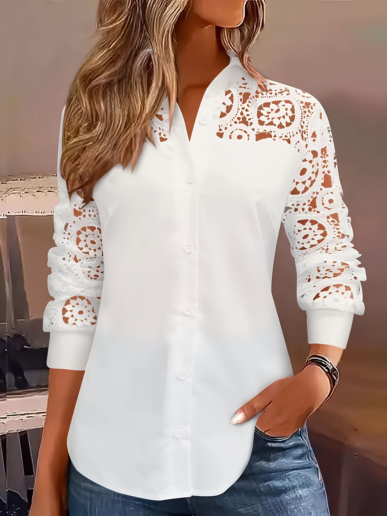 Temperament Loose Woman Shirt  - مراجعة Embroidery Online وسعره