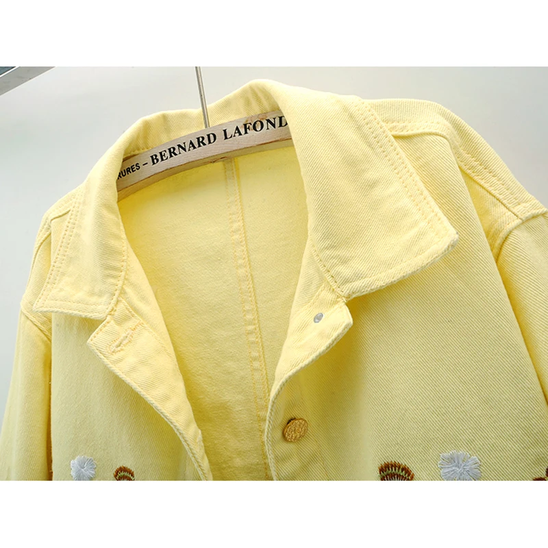 Fashion Yellow Denim Jacket Wo - مراجعة Embroidery Yellow وسعره