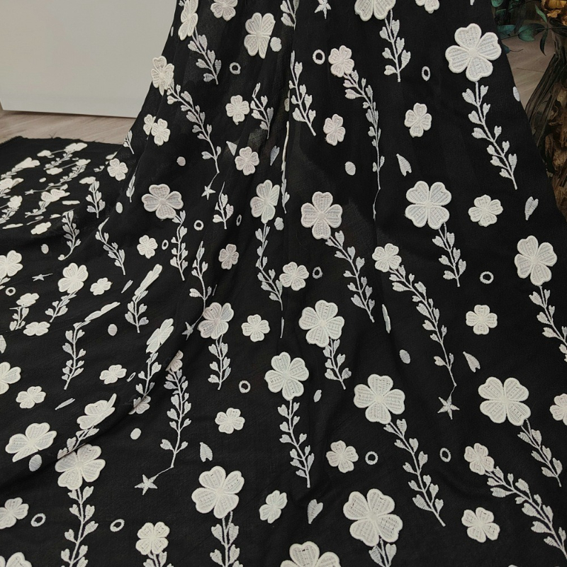 Black 3D Embroidery Cotton Clo - مراجعة Embroidery Design 3D وسعره