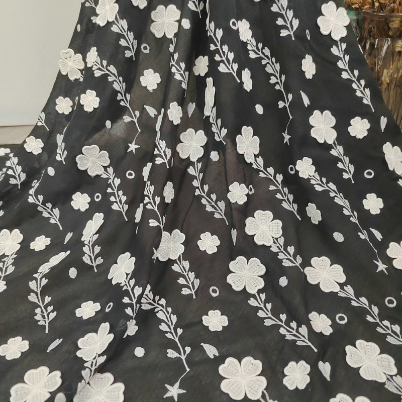 Black 3D Embroidery Cotton Clo - مراجعة Embroidery Design 3D وسعره