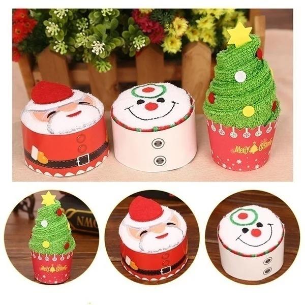 Christmas Towels 30*30cm Cute  - مراجعة Embroidery Xmas Decorations وسعره