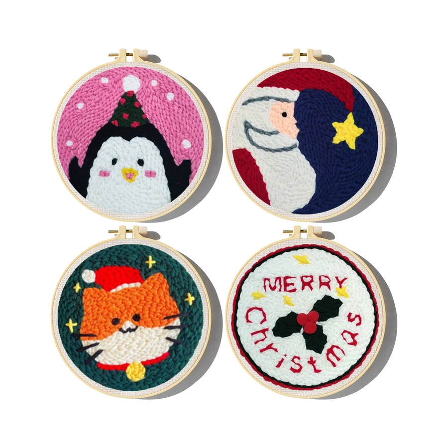 Xmas Punch Needle Embroidery K - مراجعة Embroidery Xmas Decorations وسعره
