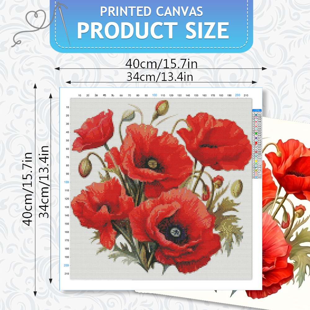 HUACAN Cross Stitch Flower Ros - مراجعة Embroidery Rose Stitch وسعره