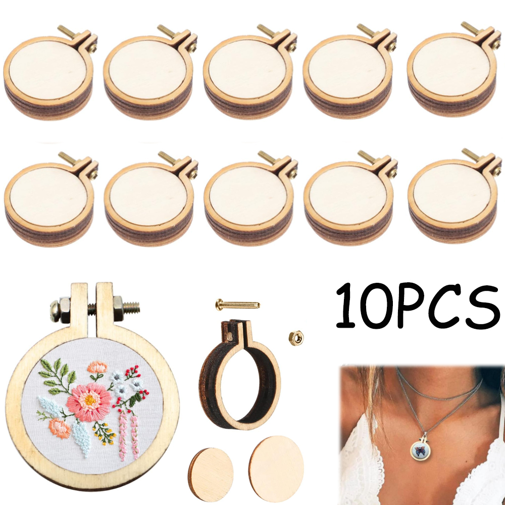10Pcs/Set Wooden Mini Embroide - مراجعة Embroidery X Stitch وسعره