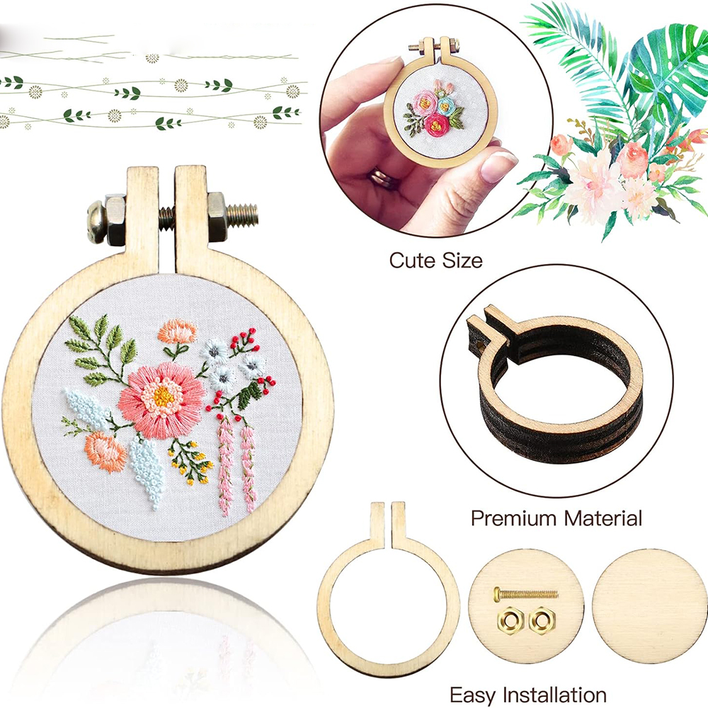 10Pcs/Set Wooden Mini Embroide - مراجعة Embroidery X Stitch وسعره