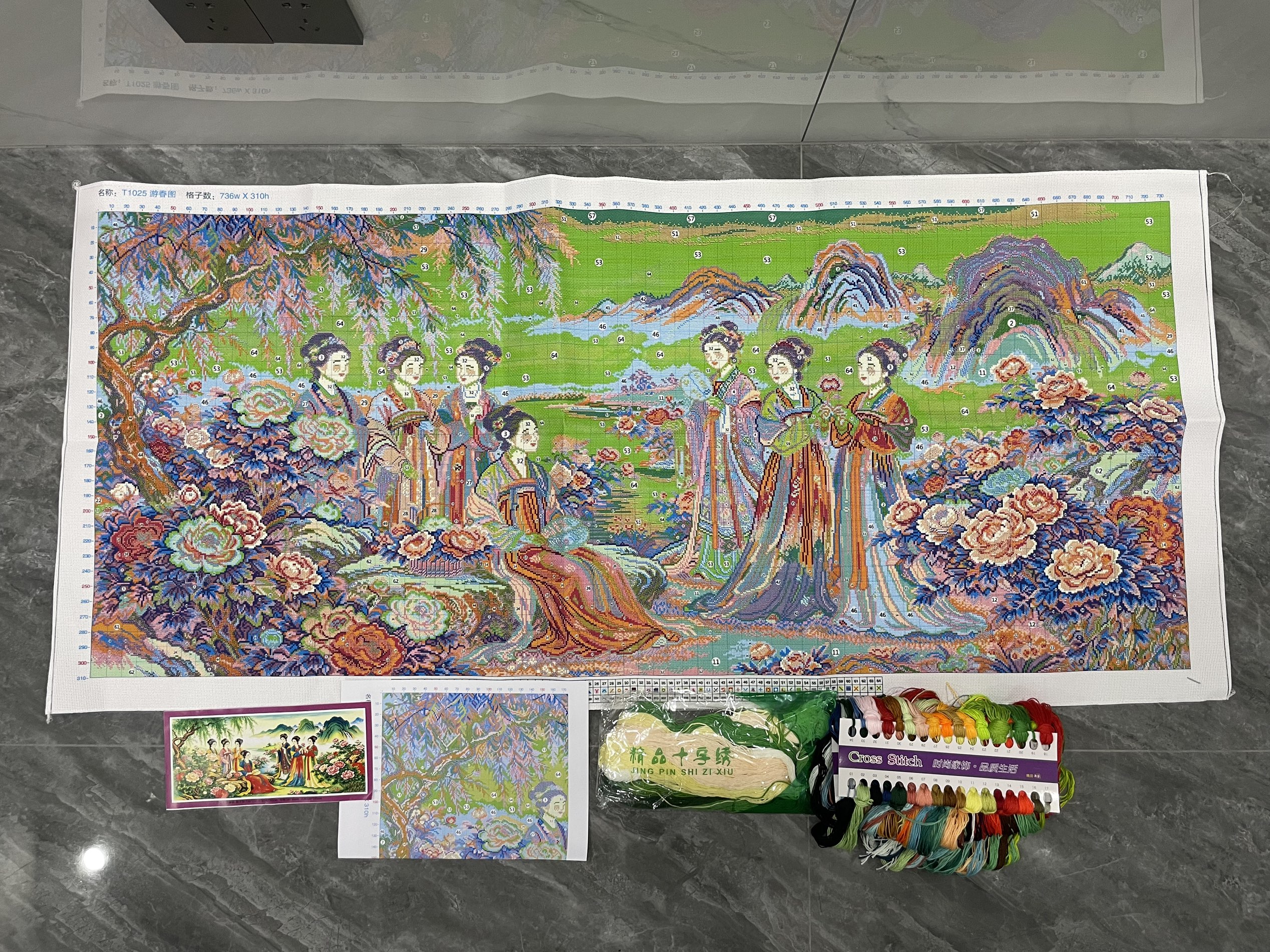 9CT 11CT 14CT Spring Garden An - مراجعة Embroidery X Stitch وسعره