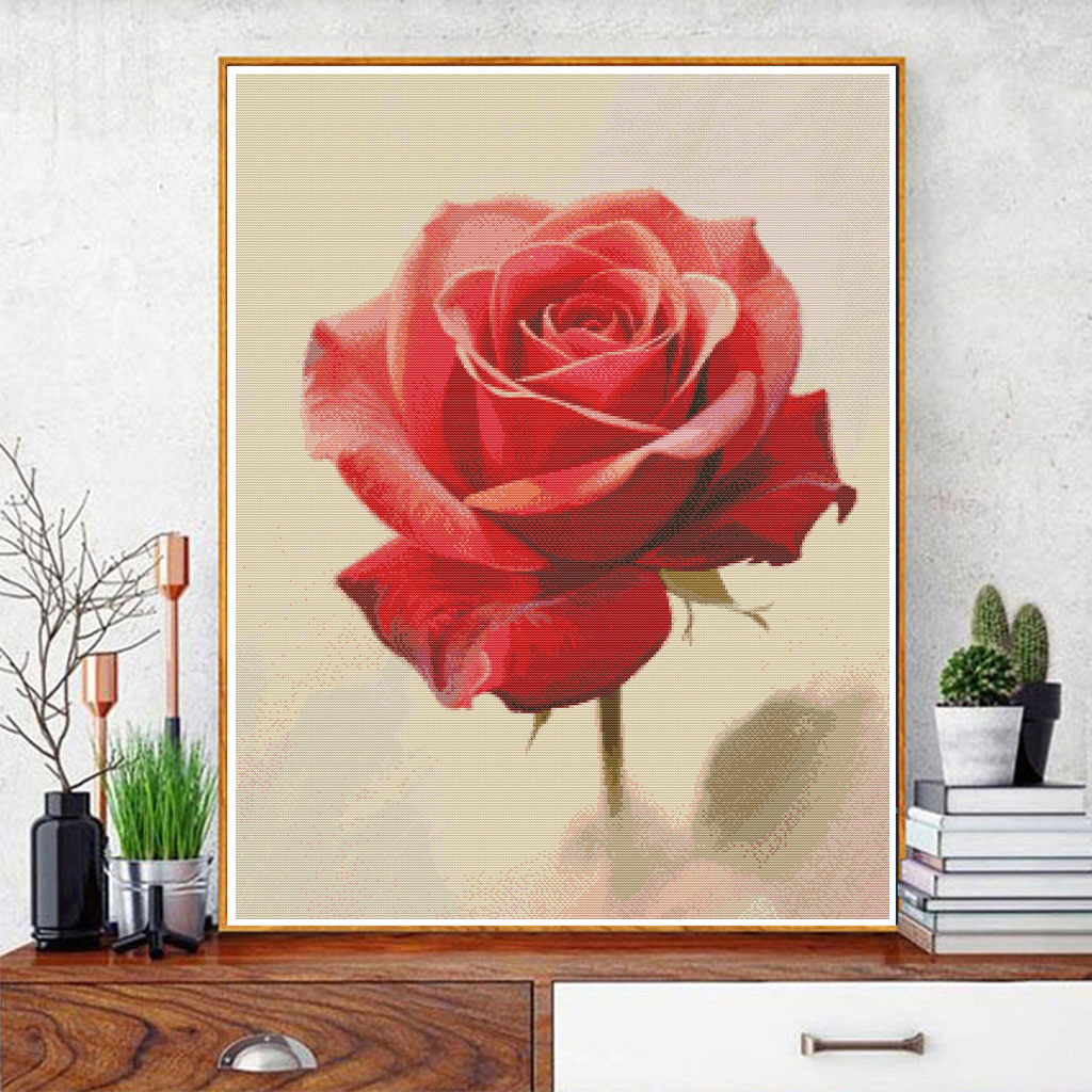 A Cross-Stitch Pattern of a Bl - مراجعة Embroidery Rose Stitch وسعره