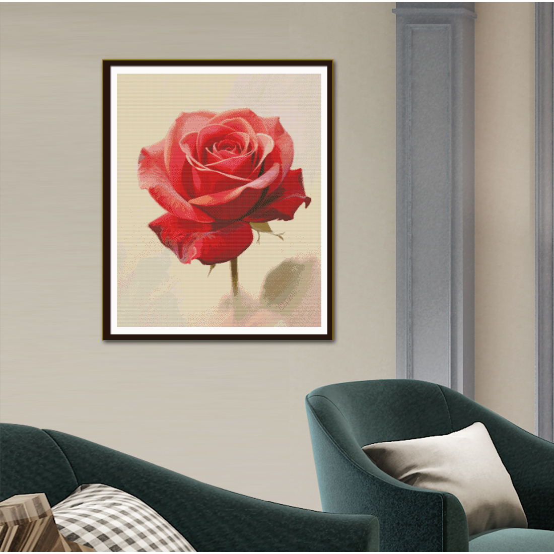 A Cross-Stitch Pattern of a Bl - مراجعة Embroidery Rose Stitch وسعره