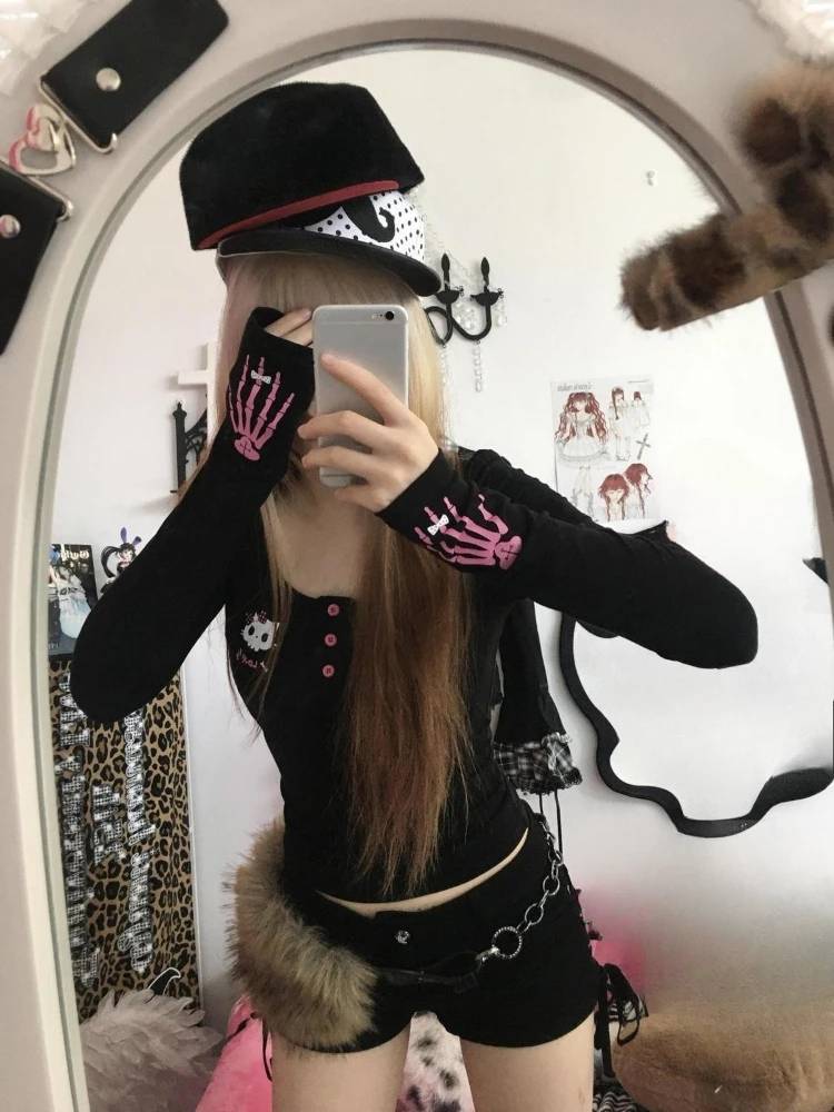 Y2K Vintage Cartoon Print T-Sh - مراجعة Embroidery Fashion وسعره