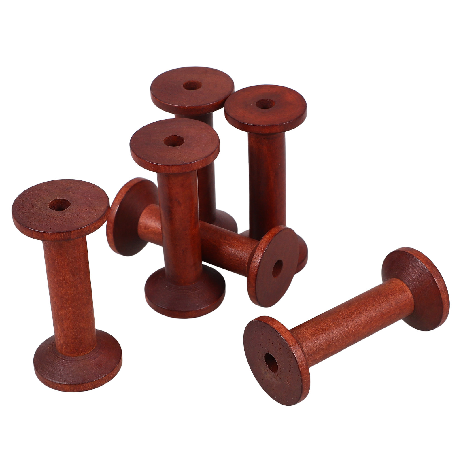 6Pcs Smooth Wood Thread Spools - مراجعة Embroidery Thread Yarn وسعره