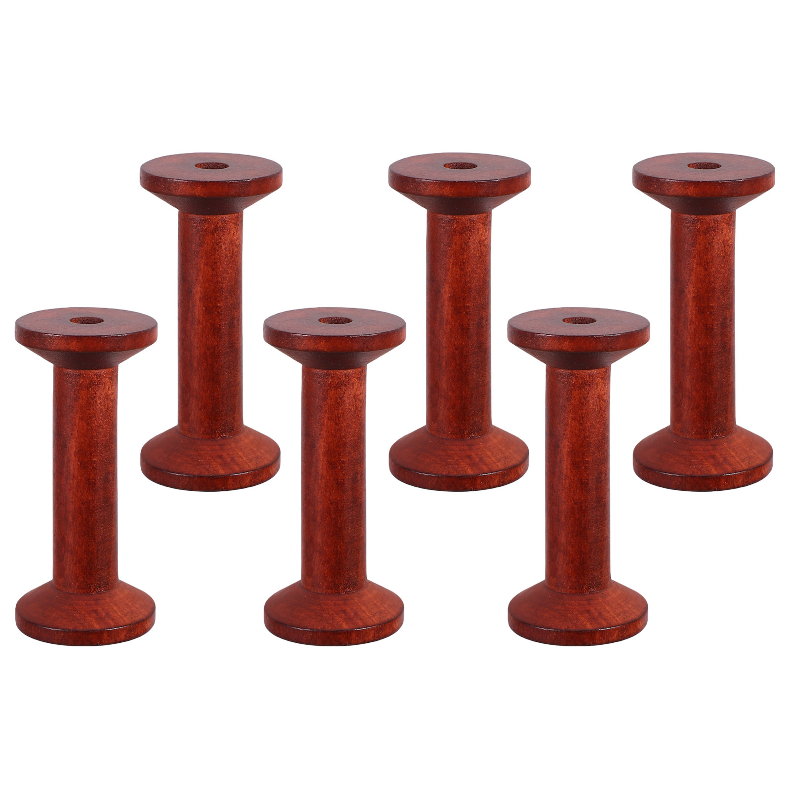 6Pcs Smooth Wood Thread Spools - مراجعة Embroidery Thread Yarn وسعره