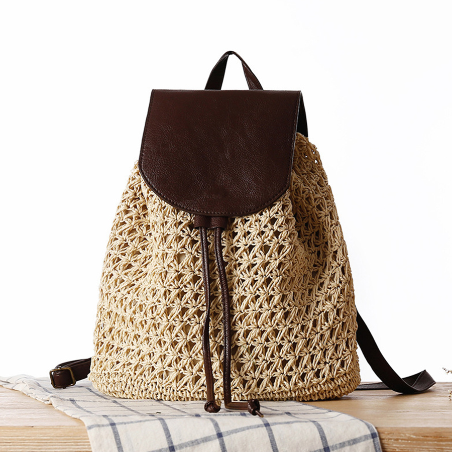 Summer's straw flip backpack n - مراجعة Embroidery Bali وسعره