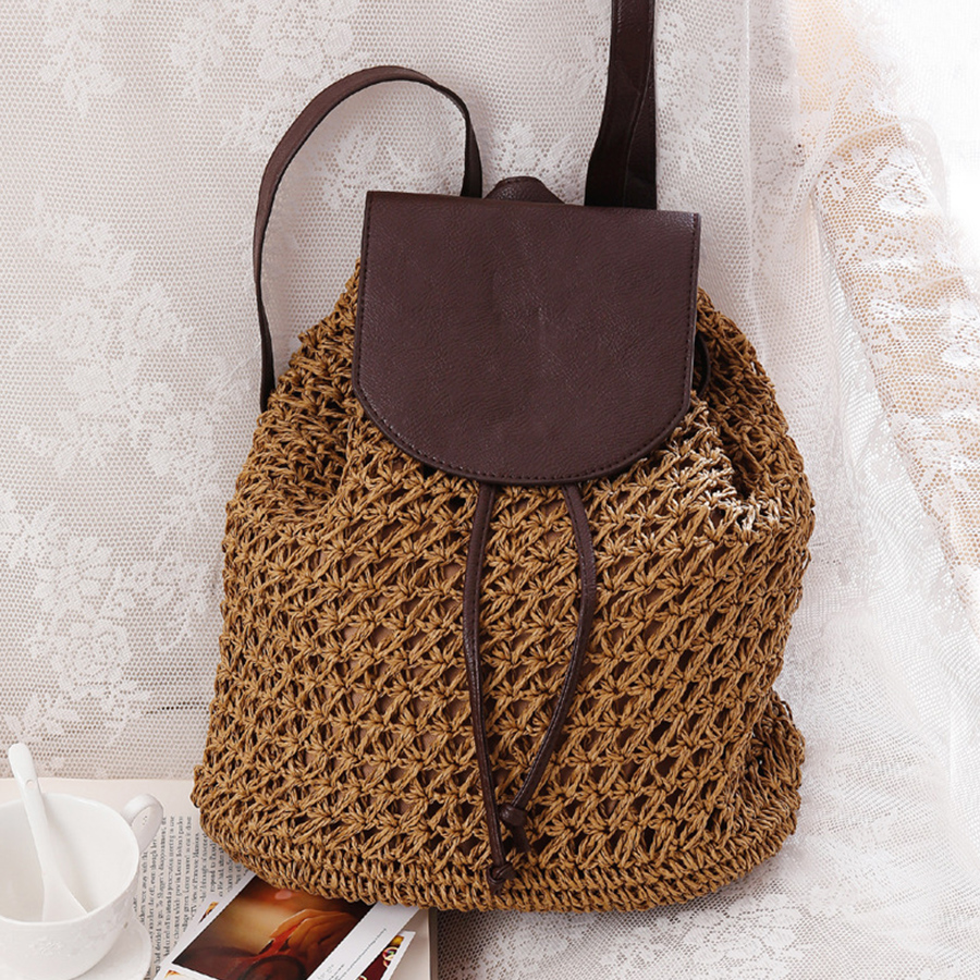 Summer's straw flip backpack n - مراجعة Embroidery Bali وسعره