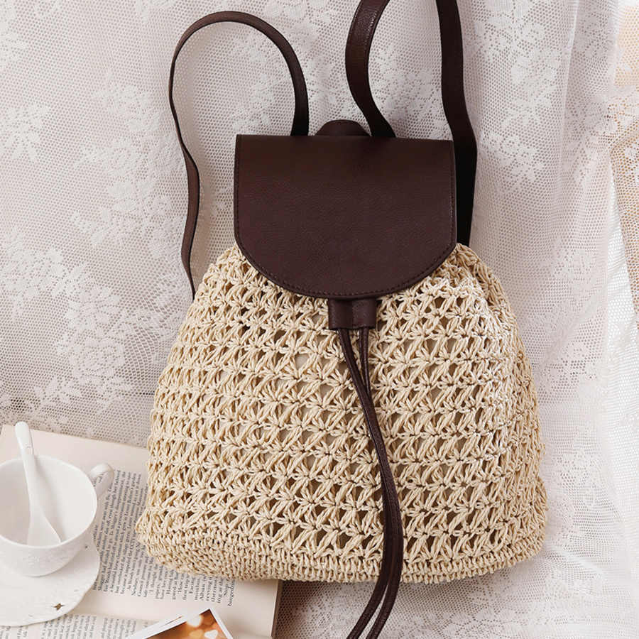 Summer's straw flip backpack n - مراجعة Embroidery Bali وسعره