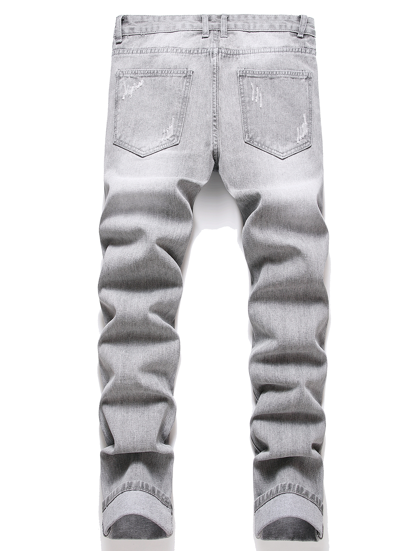Y2K Men's Jeans - Trendy Gray  - مراجعة Embroidery Effect وسعره