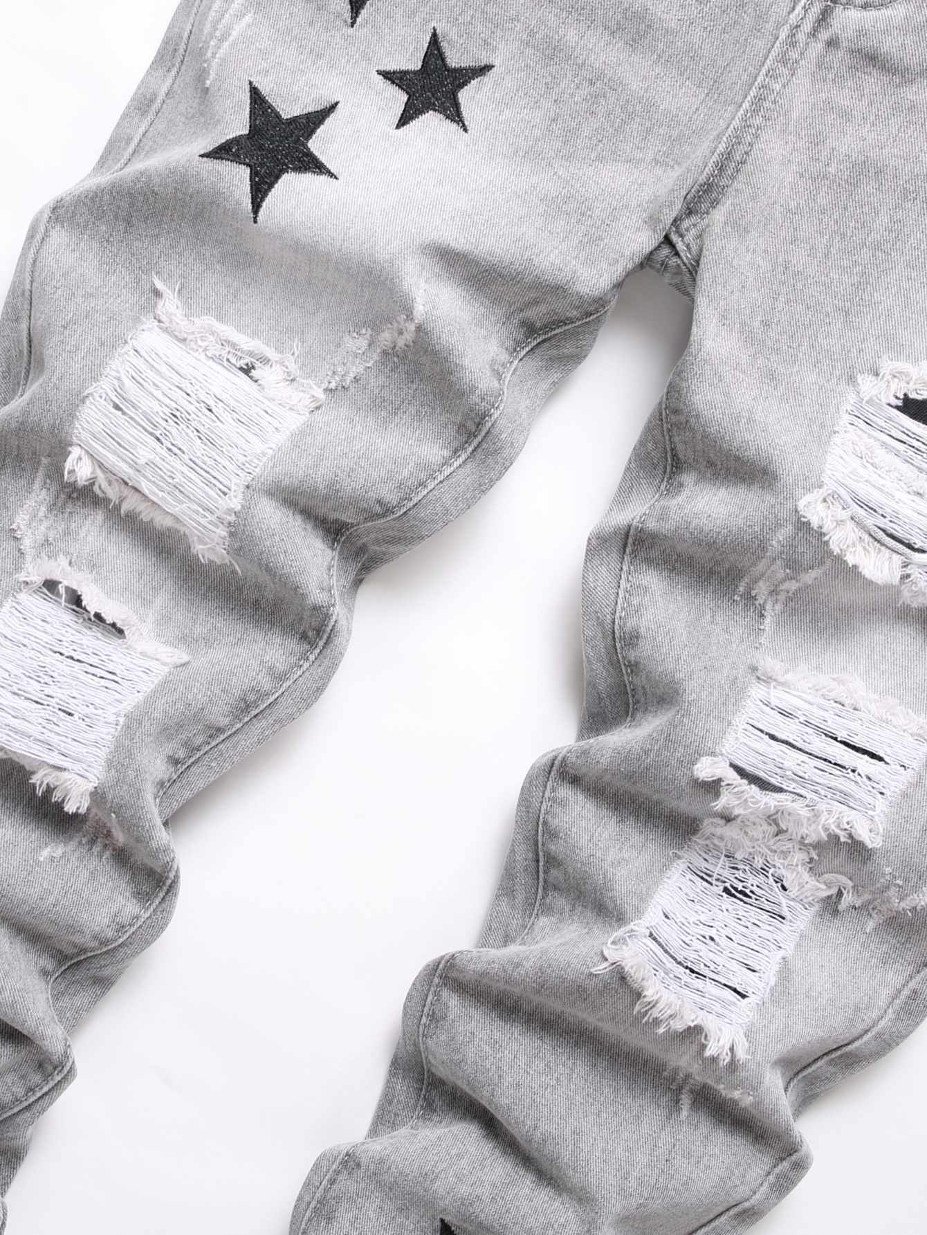 Y2K Men's Jeans - Trendy Gray  - مراجعة Embroidery Effect وسعره
