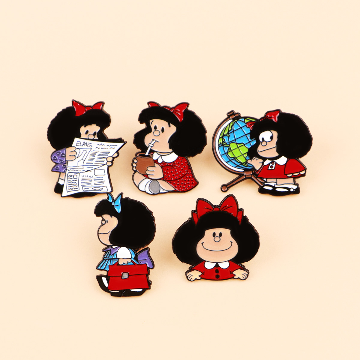 5pcs Cute Girl Enamel Pin Set  - مراجعة Embroidery Illustration وسعره