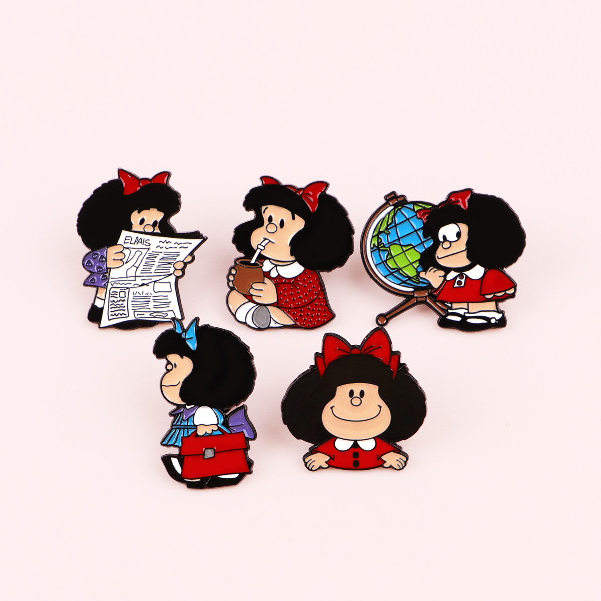 5pcs Cute Girl Enamel Pin Set  - مراجعة Embroidery Illustration وسعره