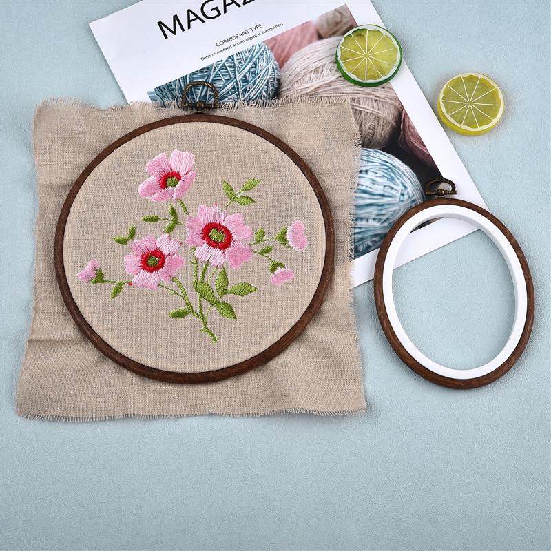 Sewing Tool Round Oval Wooden  - مراجعة Embroidery Hoop Plastic وسعره