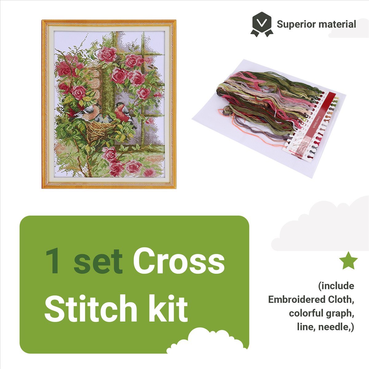 DIY Handmade Needlework Set Em - مراجعة Embroidery Pattern وسعره