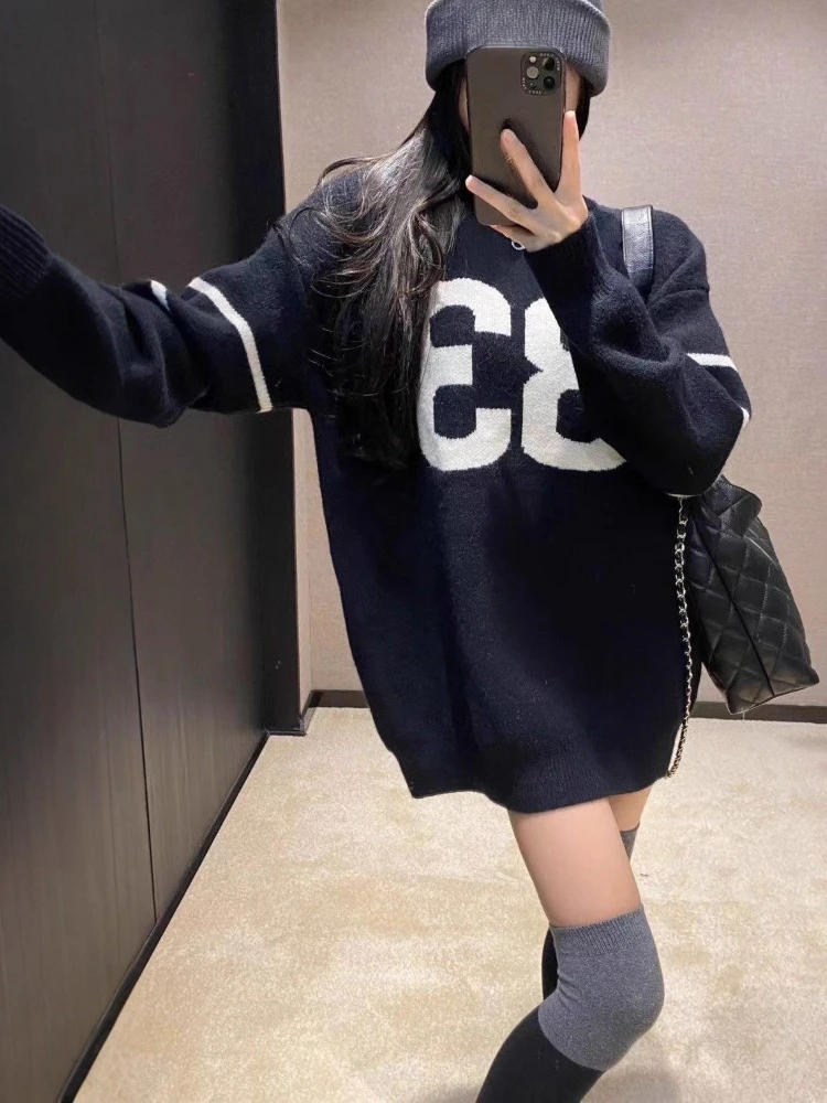 Y2K Vintage Knitted Sweater Wo - مراجعة Embroidery Fashion وسعره