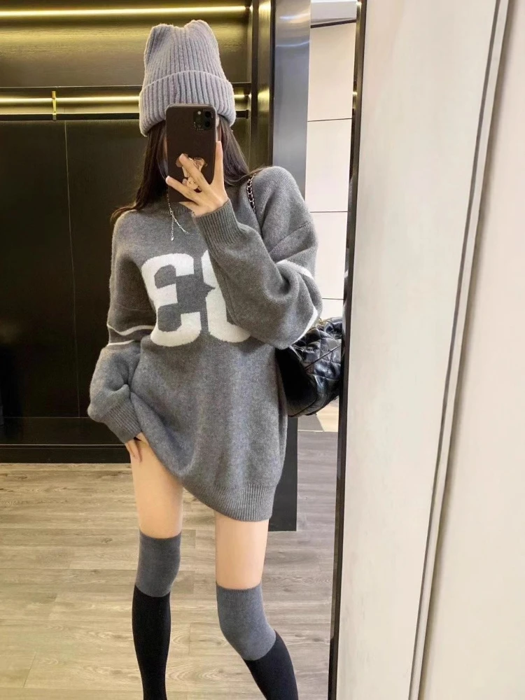 Y2K Vintage Knitted Sweater Wo - مراجعة Embroidery Fashion وسعره