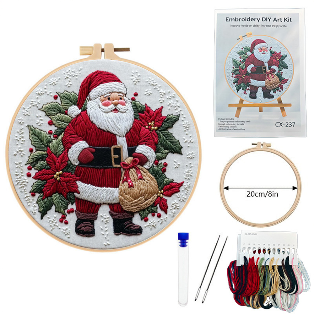 1 Set Christmas Embroidery Kit - مراجعة Embroidery Xmas Decorations وسعره
